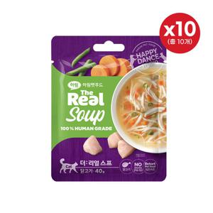 [하림펫푸드] 더리얼 캣 스프 닭고기 40g x10개