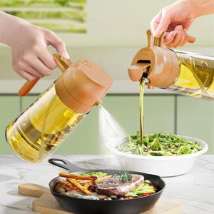 2way 간장병 소스통 기름병 스프레이+오일병 모던오렌지 470ml  R504