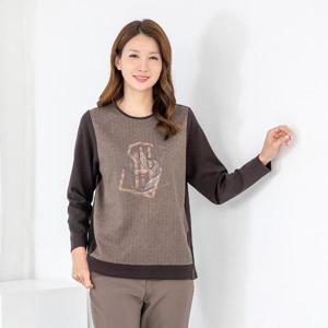 엄마옷 라운드 기모 모던긴팔티셔츠 512BMN012 중년여성/50대/60대/마담/빅사이즈/할머니옷