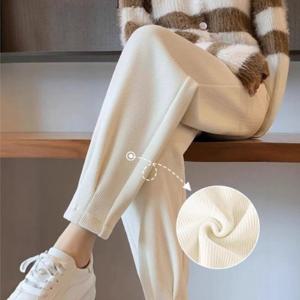 포근한 배기핏 여성기모코듀로이 밴딩팬츠