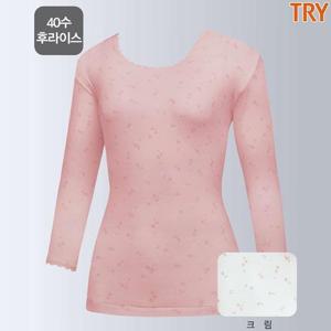[트라이]  여성 내복 패션7부 내의 상의 순면 T100800