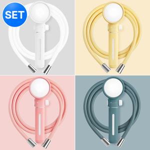 마카롱 온오프 필터 샤워기+줄꼬임 물때방지 PVC 샤워기호스 1.5m