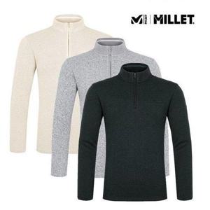 갤러리아_밀레 겨울 남성 레포써말 반집업 긴팔 기모 티셔츠