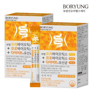 보령 프리바이오틱스 프로바이오틱스 다이어트 유산균 2박스 (60포)