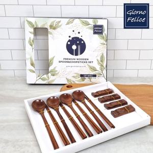 [죠르노펠리체] 프리미엄 옻칠 나무 수저 12P 세트(4인) GF-WSC