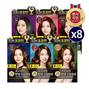 리엔 흑모비책 크림 염색약 120g x 8개 (6종 택1)