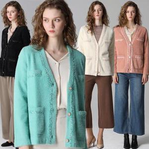 [홈쇼핑방송/르오트(LeOT)] 가브리엘 눈꽃 니트 자켓-사이즈 55~88까지