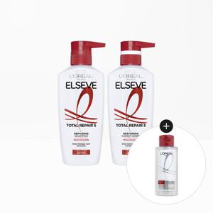 [로레알파리]토탈리페어5 샴푸 400ml/컨디셔너 375ml 2개+샴푸 미니 100ml(랜덤)