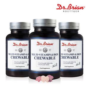 닥터브라이언 멀티비타민&철분 츄어블 (90정) X 3통