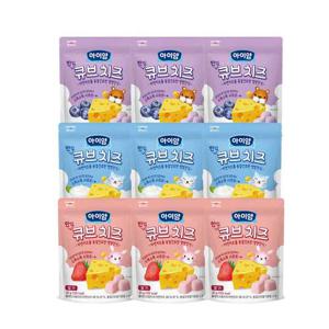 아이얌 한입 큐브 치즈 세트(플레인3개+딸기3개+블루베리3개)