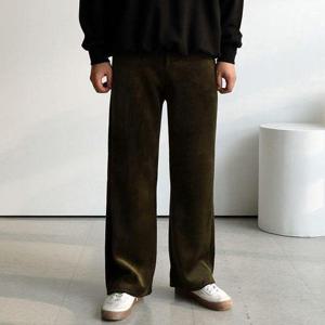 [맨즈북]겨울 융기모 마른남자 바지 통큰 골덴 밴딩팬츠 남자작은옷