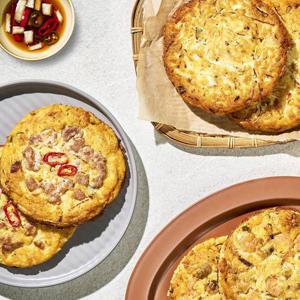 [박가네빈대떡] 녹두빈대떡 1팩+고기 빈대떡 1팩+해물빈대떡 1팩+모듬전 1팩 (총 1,505g)