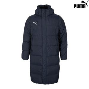푸마 KK 겨울 방한 오리털 덕다운 롱패딩 점퍼 벤치 코트 네이비