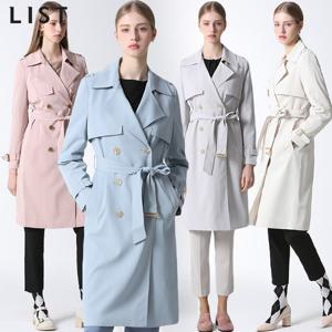[리스트(LIST)] 파스텔 더블 버튼 케이프 트렌치코트