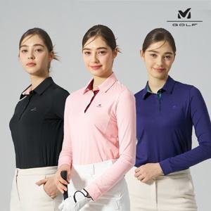 ★텐텐★[밀레골프] 로고 긴팔 카라티 여성 3컬러 택1