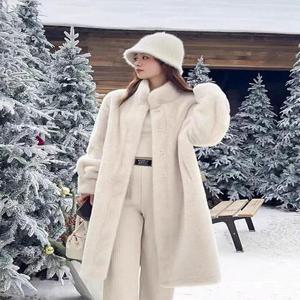 [하젤]라우디 하이넥 밍크 퍼롱코트_W4360