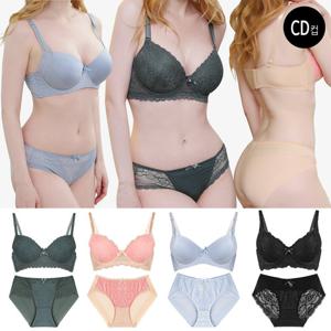 볼리쉬 레이스 와이어 빅사이즈 브라+팬티 8종 세트