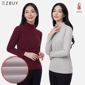 이지바이 1+1 스위티 여성 프리미엄 기모플리스 반폴라 긴팔 티셔츠(XS3OP3LT075W)