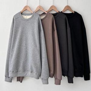 [에이치에스라이프]기모티셔츠 겨울 사선디테일 핏좋은 안감 맨투맨티셔츠 남자 기모