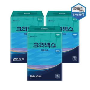 [크리넥스]크리넥스 천연펄프 미용티슈 200매 콤비 3개입 x 3팩 4600161