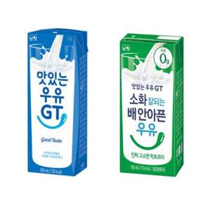 맛있는 우유 GT 흰우유 200mL x 12개+ 고소한락토프리 180ml x 12개