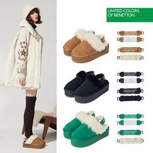 [시슬리]베네통 천연가죽 양털 샌들