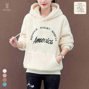 벨라도나 겨울 여성 두툼한 뽀글이 융털기모 후드맨투맨 티셔츠 Bon-2616