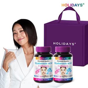 [홀리데이즈] 히알루론산 콜라겐 120정 2병 선물세트 (8개월분)