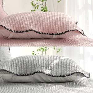 1+1★3초 간편 교체★ 엄마가 만든 순면 피그먼트 밴딩 베개커버 베개덮개 40X60/50X70겸용