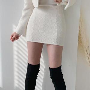 여자 겨울치마 글램룩 속바지 모직 미니스커트