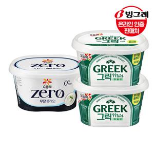 [빙그레] 요플레 그릭요거트 마일드/ZERO 무당 플레인 400g 3개