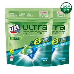 비트 캡슐세제 울트라 실내건조 애플향 40입x2개