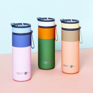 아소부 스테인레스 보온보냉 손잡이 빨대 세라믹 텀블러 아스펜 600ml