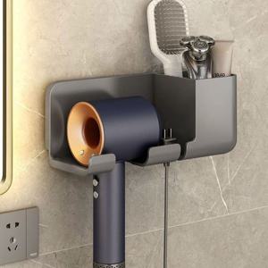 욕실선반 드라이기거치대 걸이 홀더 정리대 고데기 화장실 수납 정리대 무타공 그레이 N826