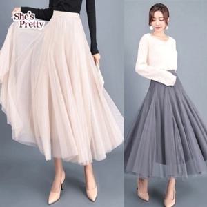 [쉬즈프리티] 샤랄라플레어롱스커트