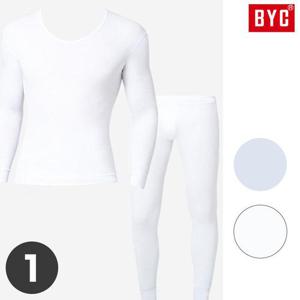[BYC]BYC보온내의 남자면내복 흰색내의 면100 양면 시보리 세트
