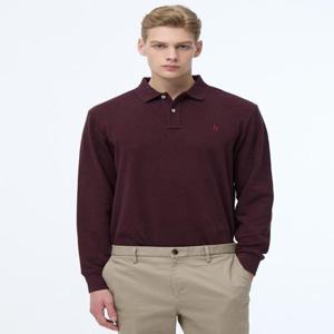 헤지스 남성 [스테디셀러] 버건디 단색 면혼방 긴팔카라티셔츠  (WHTS4D432D2)