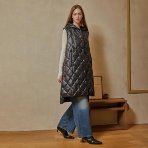 [정가 199,000원][유로컬렉션]슬리브리스 퀼팅 구스다운 롱베스트