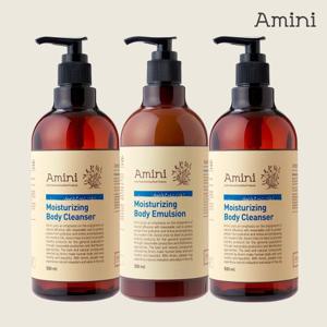 [호텔어메니티］아미니 모이스처라이징 바디클렌저 500ml 2개+바디에멀전 500ml (선택)