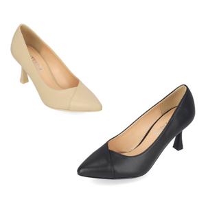 [정상가 129,000원] 엘칸토 여성 슬림 V컷 디테일 펌프스 7cm LCWD73I339