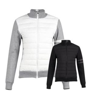 [럭스골프]여성 겨울 골프웨어 골프 방풍 니트 배색 데일리 패딩 바람막이