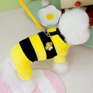 겨울옷 꿀벌 강아지 플리스 올인원 애견 하네스 극세 WFG7G1Y