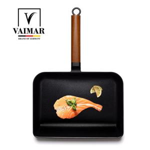 [Vaimar] 바이마르 불소수지코팅 우드손잡이 블랙빈 IH 스텐 계란말이 직사각 후라이팬 29cm