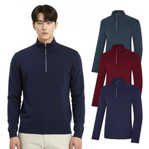 콜핑 남성 부드러운 기모 기본 등산 긴팔 반집업 티셔츠 KSC043UT1M