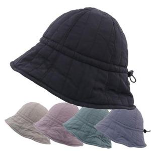 [나비드원]방한 사이즈조절 와이어챙 누빔패딩 벙거지 엄마 중년 여성 겨울 버킷햇 모자/Q-B033