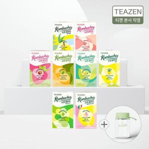 티젠 콤부차 8종 혼합 80스틱(매실/청귤/스트로베리/샤인머스캣/파인애플/피치/레몬/핑크레몬)+보틀증정