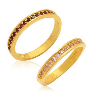 [골드모아] 여자 순금 반지 3.75g [큐빅 가드링]