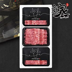 [소돈가]1++ 투뿔한우 구이 모듬 선물세트(400gx3)1.2kg