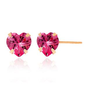 [메리그린] 14K 골드 하트 큐빅 귀걸이 7월 루비