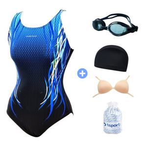 TS스포츠 여성 수영복 전사원피스 아쿠아 실내 수영장 성인 비치웨어 아쿠아로빅 실속세트 1361